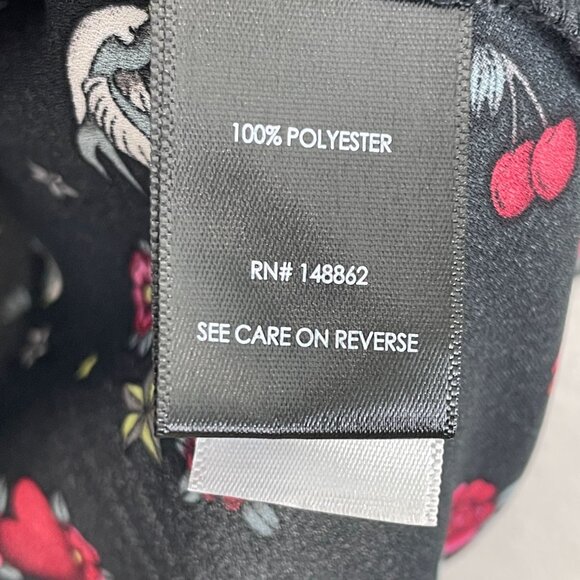 Torrid Harper Womens Plus 2X Black Floral Skull Lace Up Blouse Pixxy Tattoo Icon - Picture 5 of 11